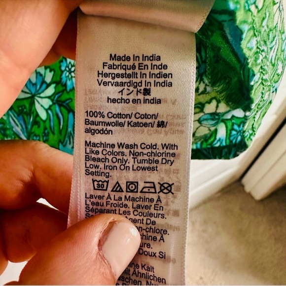 J. Crew Green Floral Puff-Sleeve Marigold Blooms Blouse Extra Small - Picture 5 of 7